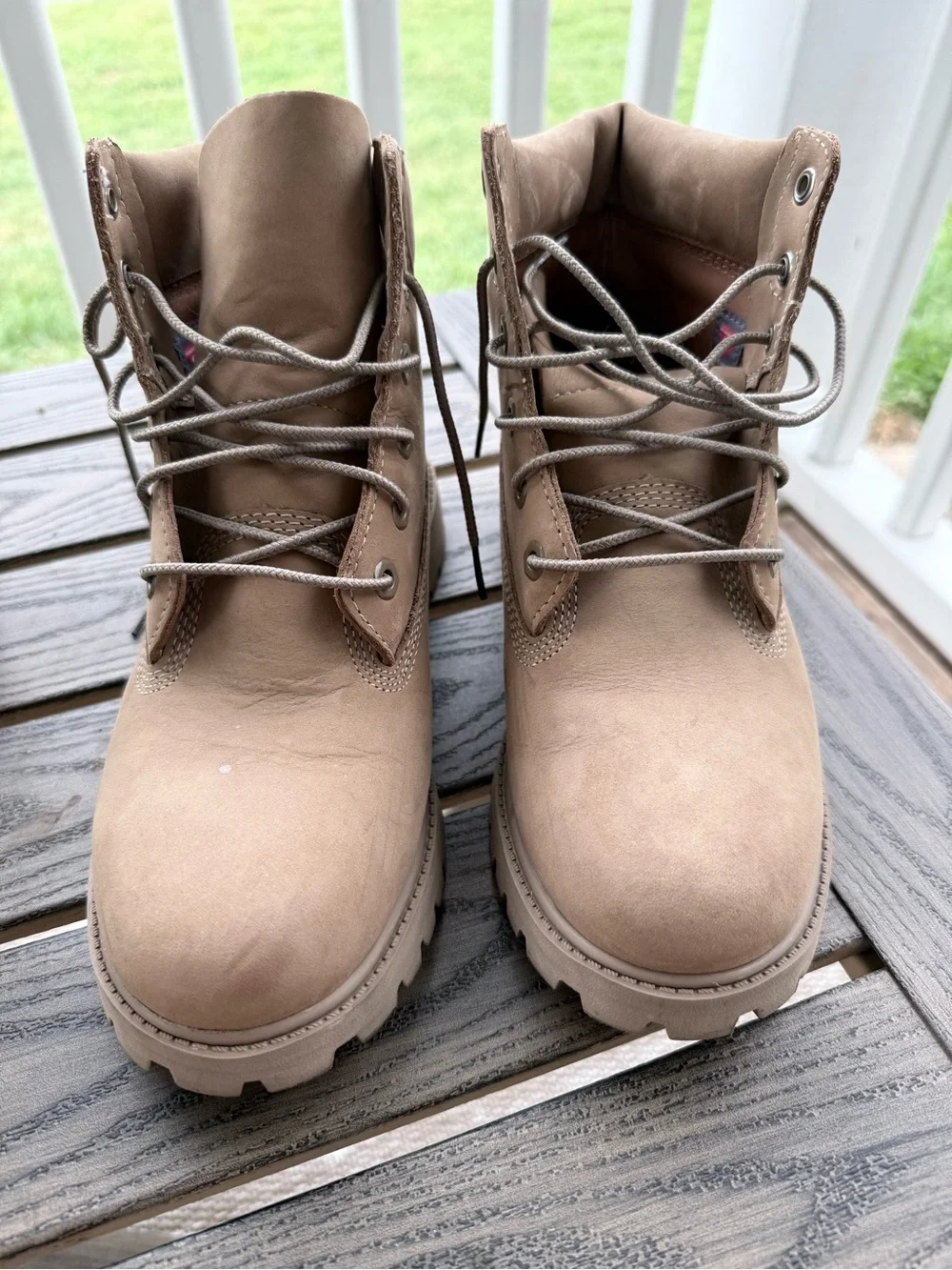 Timberland Kids Taupe Nubuck Lace-Up Boots